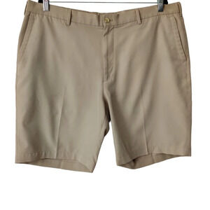 Peter Millar Tan Flat Front Men Shorts